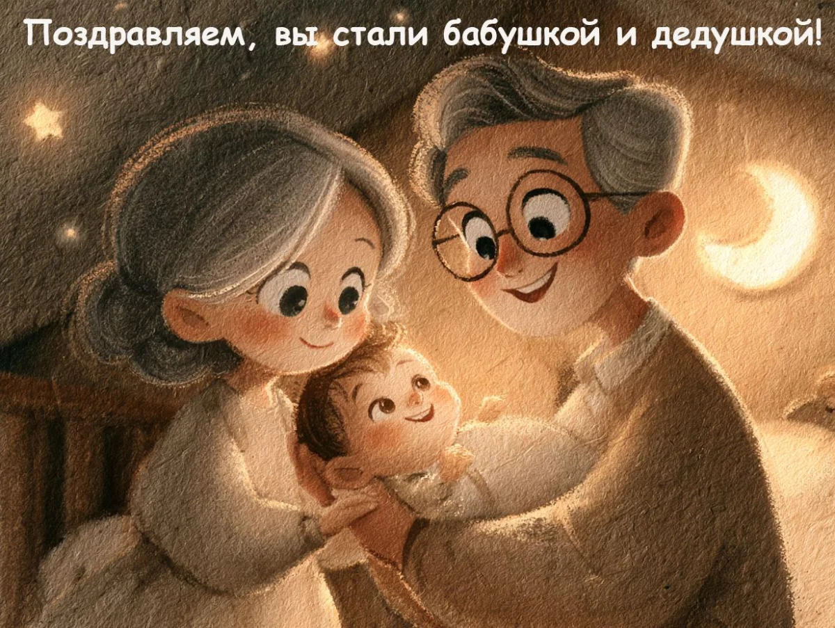 С рождением внука и внучки: 54 душевные открытки открытки, поздравления, внуки, бабушка, дедушка, рождение