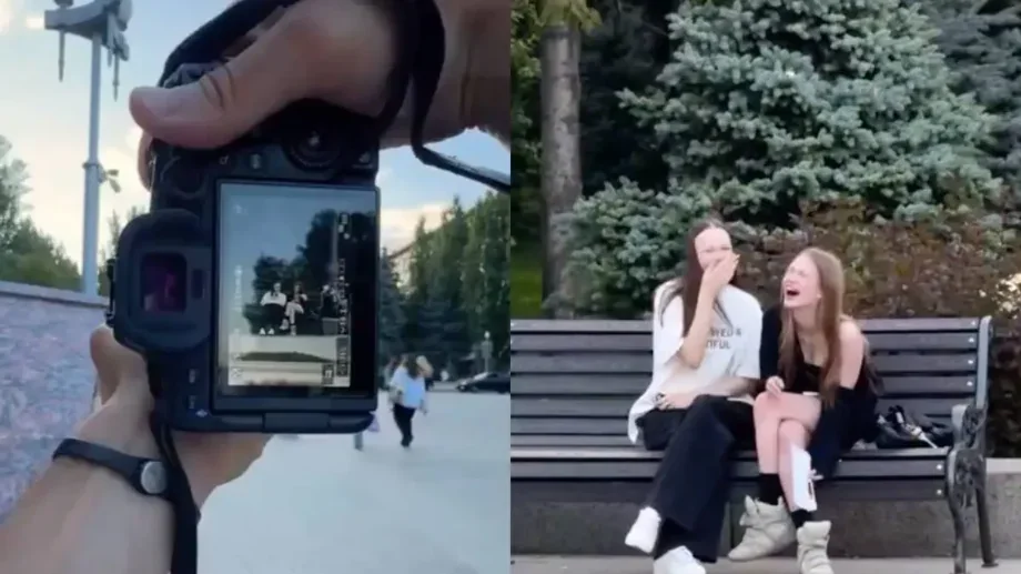 Неловкий момент: фотограф вернул девушкам тот самый кадр Неловкий момент: фотограф вернул девушкам тот самый кадр уличный фотограф, неудачное фото, прикол, вирусное видео, курьез
