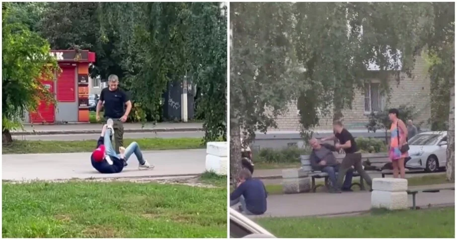 В Тольятти мужчина устроил самосуд прямо на улице Тольятти, избиение, нападение, драка, видео, происшествие