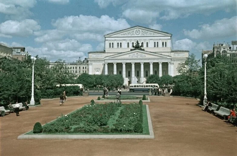 Столица СССР без чёрно-белых очков Москва, 1950-е, ретро, цветные фото, СССР, история