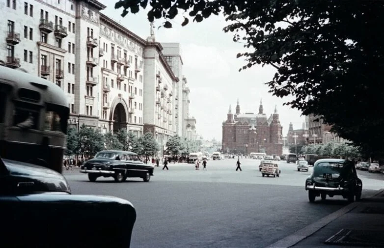 Столица СССР без чёрно-белых очков Москва, 1950-е, ретро, цветные фото, СССР, история