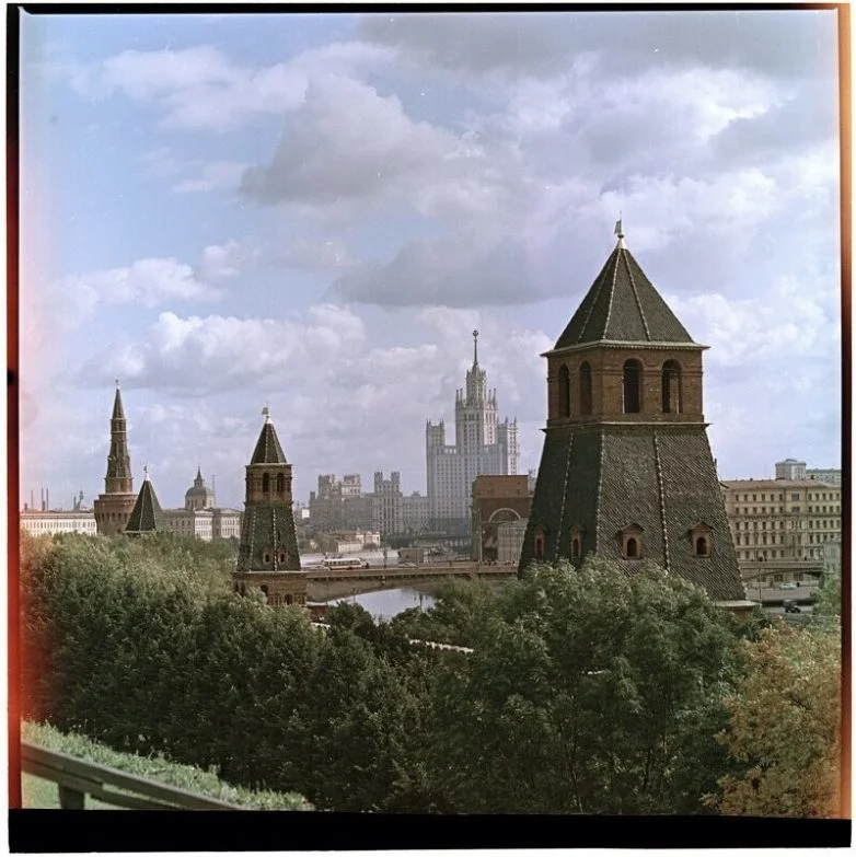 Столица СССР без чёрно-белых очков Москва, 1950-е, ретро, цветные фото, СССР, история