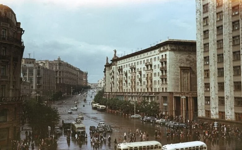 Столица СССР без чёрно-белых очков Москва, 1950-е, ретро, цветные фото, СССР, история