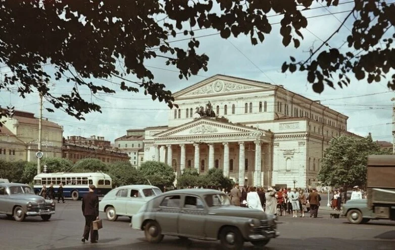Столица СССР без чёрно-белых очков Москва, 1950-е, ретро, цветные фото, СССР, история