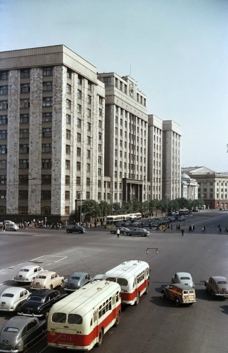 Столица СССР без чёрно-белых очков Москва, 1950-е, ретро, цветные фото, СССР, история