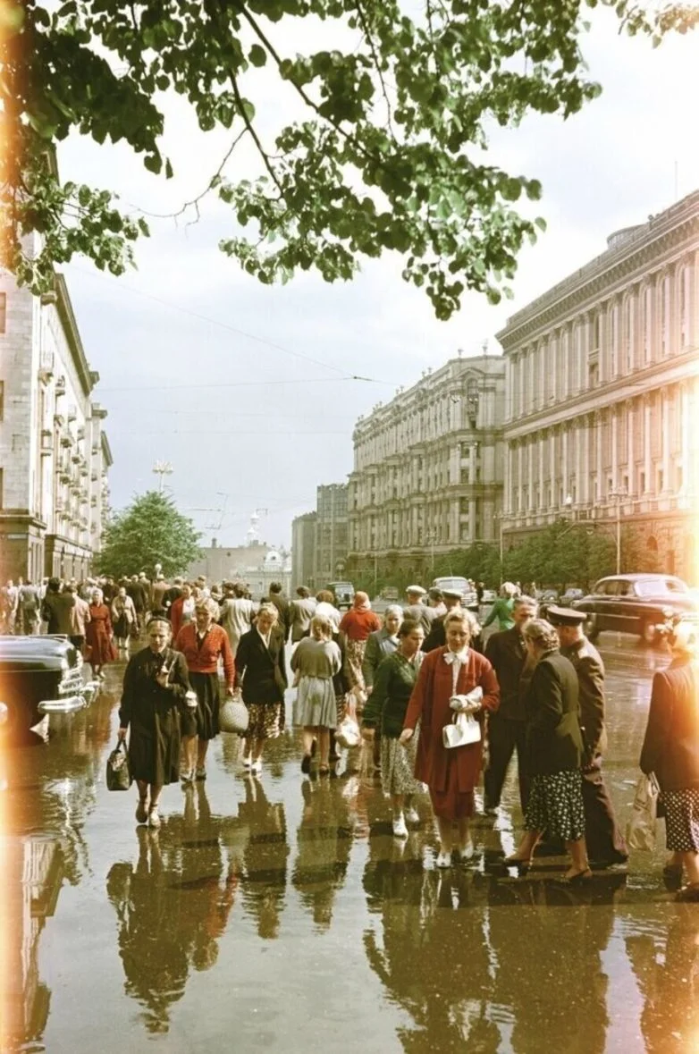 Столица СССР без чёрно-белых очков Москва, 1950-е, ретро, цветные фото, СССР, история