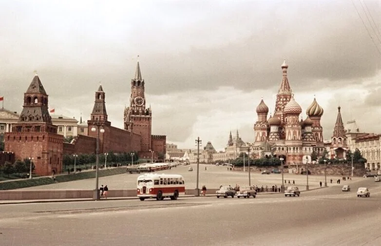 Столица СССР без чёрно-белых очков Москва, 1950-е, ретро, цветные фото, СССР, история