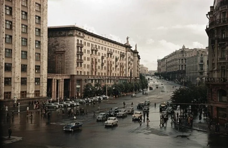 Столица СССР без чёрно-белых очков Москва, 1950-е, ретро, цветные фото, СССР, история