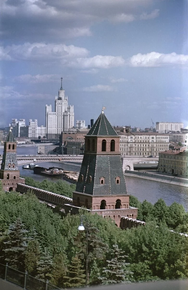 Столица СССР без чёрно-белых очков Москва, 1950-е, ретро, цветные фото, СССР, история