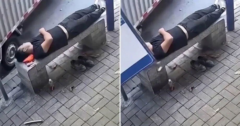 Спал и не заметил смерти рядом происшествия, видео, Китай, чудо