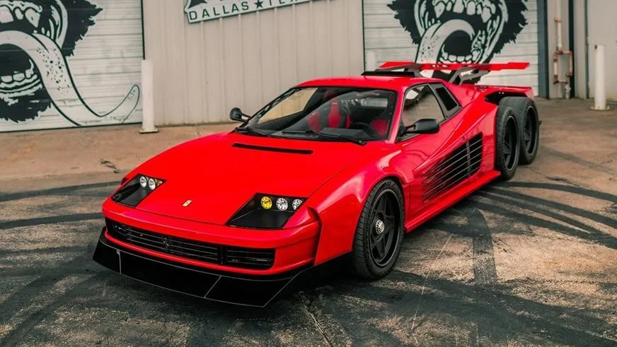 Шестиколёсная Ferrari Testarossa от Gas Monkey Ferrari, Testarossa, Gas Monkey, тюнинг, шестиколёсный, суперкар, V8, Chevrolet Corvette