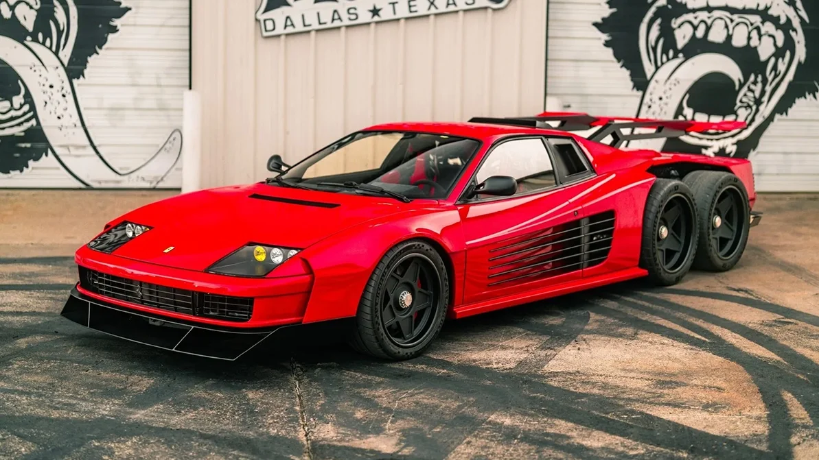 Шестиколёсная Ferrari Testarossa от Gas Monkey Ferrari, Testarossa, Gas Monkey, тюнинг, шестиколёсный, суперкар, V8, Chevrolet Corvette