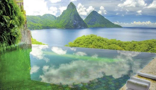 Отель, который растворился в горе Отель, который растворился в горе Jade Mountain, Сент-Люсия, курорты, бассейн-инфинити, медовый месяц, тропики, отдых