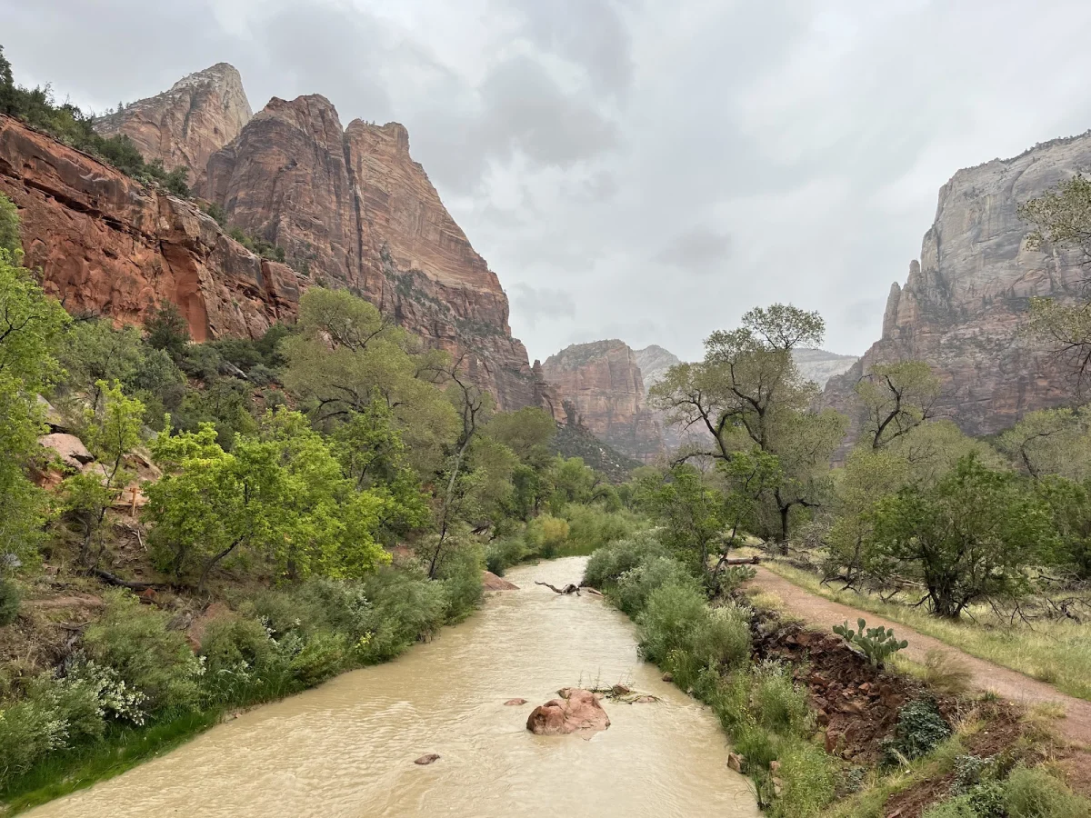 Вместо палатки — водопады Зайон, поход, шторм, водопады, кондоры, Snow Canyon, путешествия, США